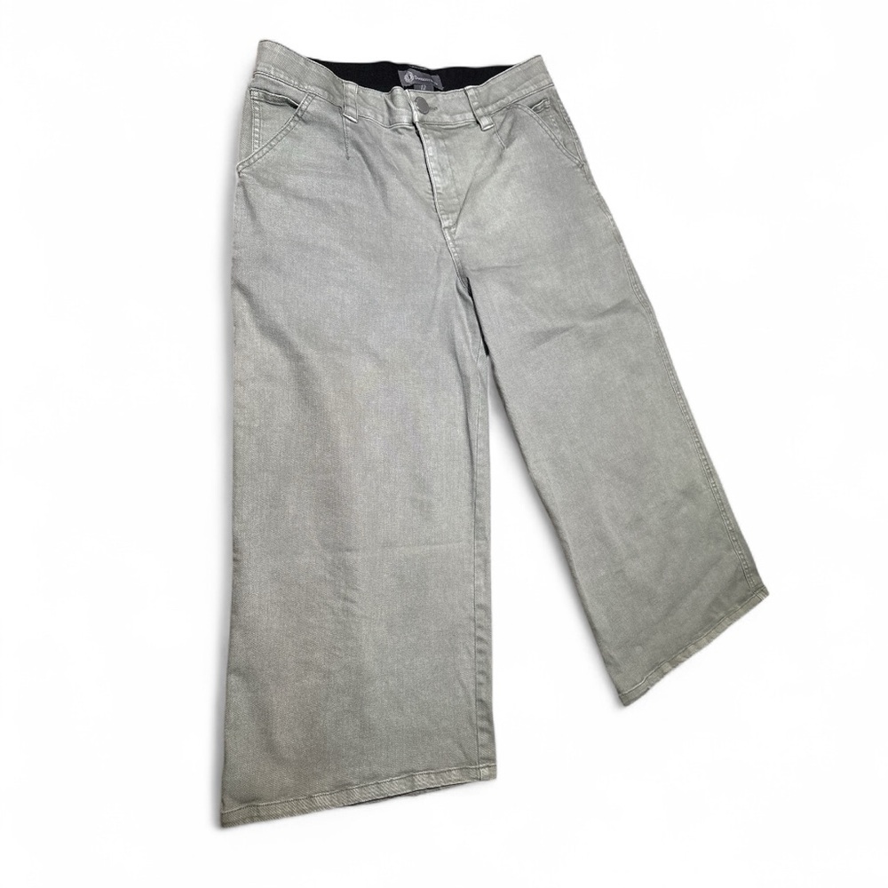Democracy Crop Wide Leg Deep Seagrass Boyfriend Jeans - 10 - Picture 7 of 7